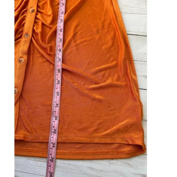 Wild Fable Burnt Orange Silky Flowing Dress Large Sz - Picture 9 of 11